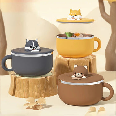 1.2l Cartoon Dog Noodle Bowl With Lid and Spoon - Casatrail.com